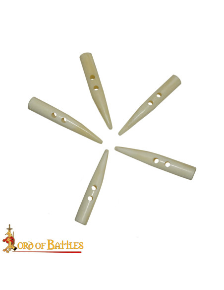 Lot de 5 boutons en os sculpté pour...