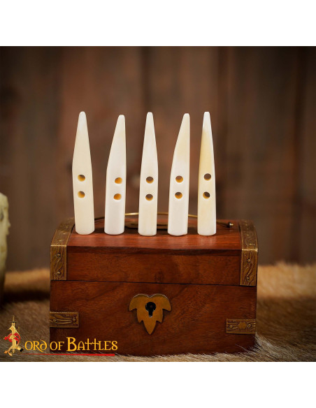 Lot de 5 boutons en os sculpté pour...