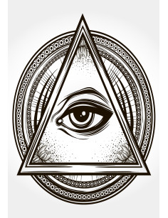 Bannière de Loge Maçonnique, Oeil Maçonnique (70x100 cm.) 2