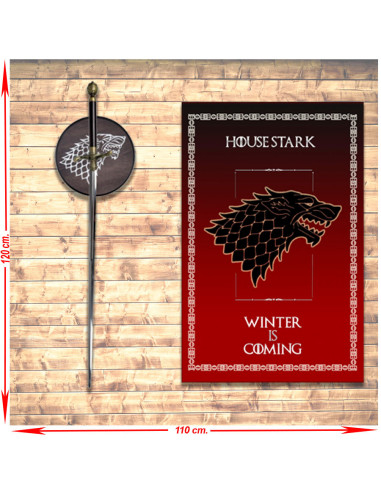 Pack bannière + épée Arya Stark de Game of Thrones