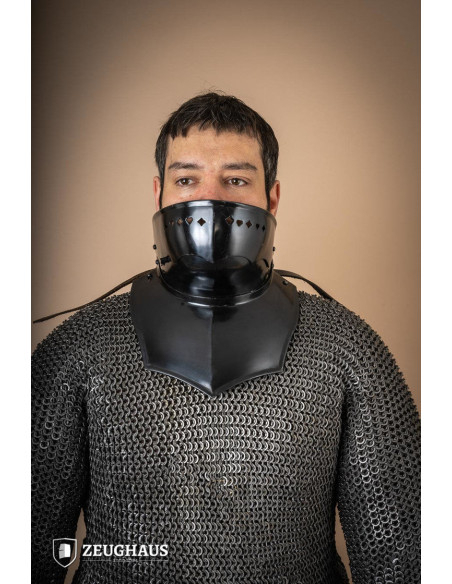 Gorgerin avec Bevor en acier doux foncé