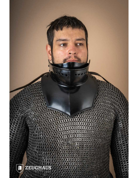 Gorgerin avec Bevor en acier doux foncé