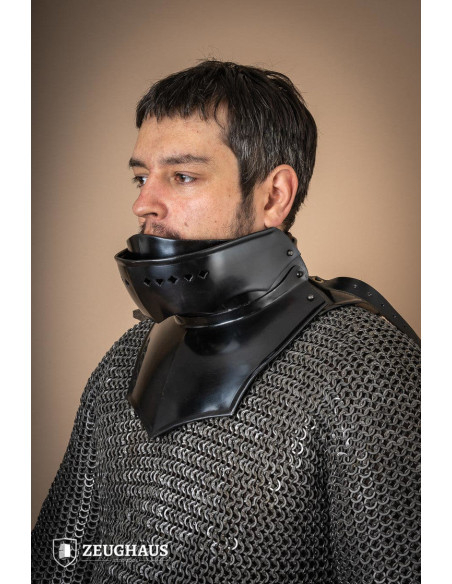 Gorgerin avec Bevor en acier doux foncé