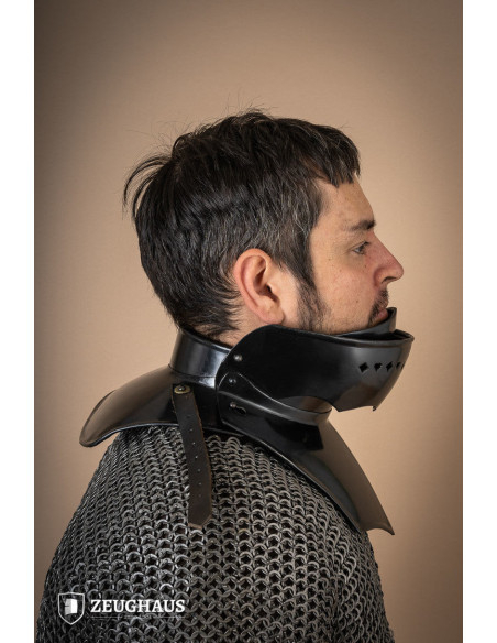 Gorgerin avec Bevor en acier doux foncé