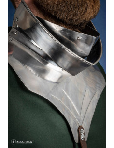 Gorgerin médiéval articulé en acier doux foncé (XVe-XVIe... 2