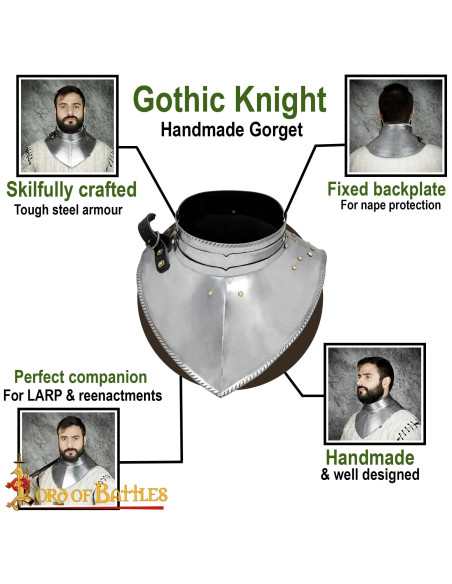 Gorgerin médiéval fin d'âge, acier doux