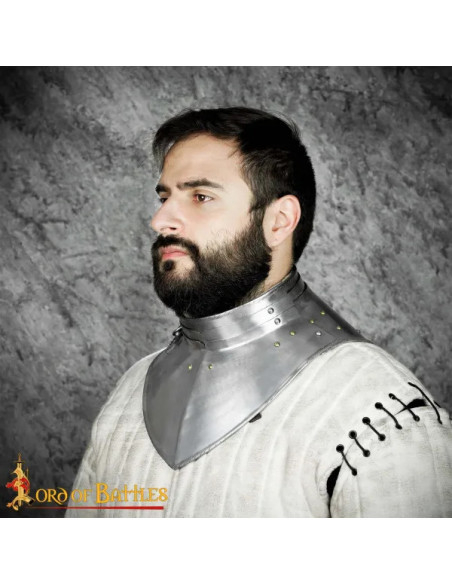 Gorgerin médiéval fin d'âge, acier doux