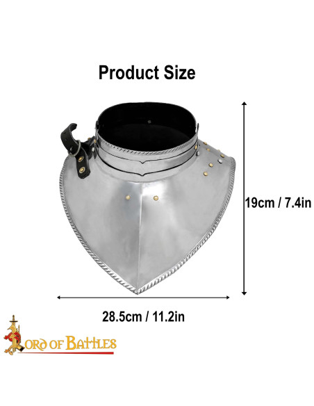 Gorgerin médiéval fin d'âge, acier doux