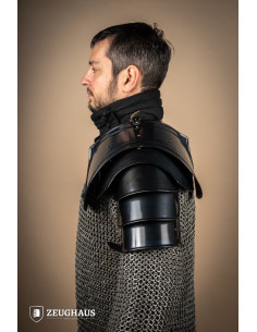 Paire d'épaulettes de guerrier médiéval, finition foncée 2