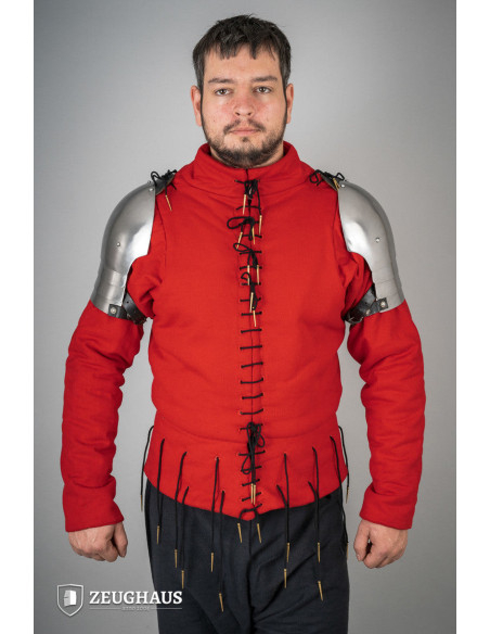 Épaulières médiévales en acier poli...