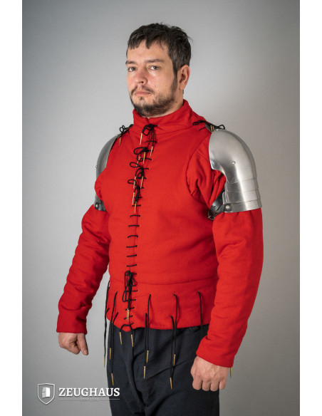 Épaulières médiévales en acier poli...