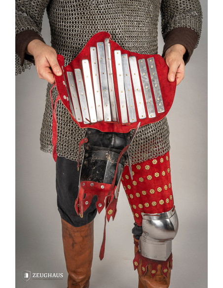 Armure de jambe médiévale en acier et...