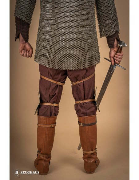 Jambes pour armure médiévale en acier...