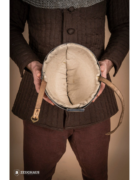 Casque Viking Spangenhelm en acier poli