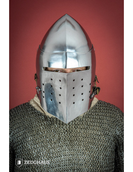 Bassin médiéval avec visière pleine,...