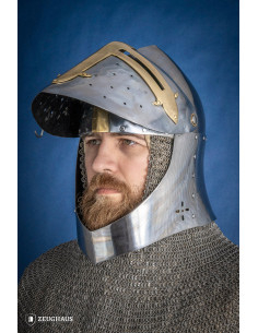 Casque Templier du Pain de Sucre avec visière (1,6 mm.) 2