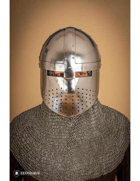 Casque Spangenhelm avec visière (2 mm.)