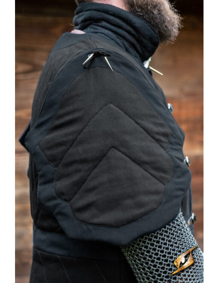 Modèle gambison médiéval Dastan, noir