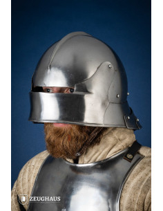 Casque Sallet allemand du XVe siècle, acier poli (1,6 mm.)