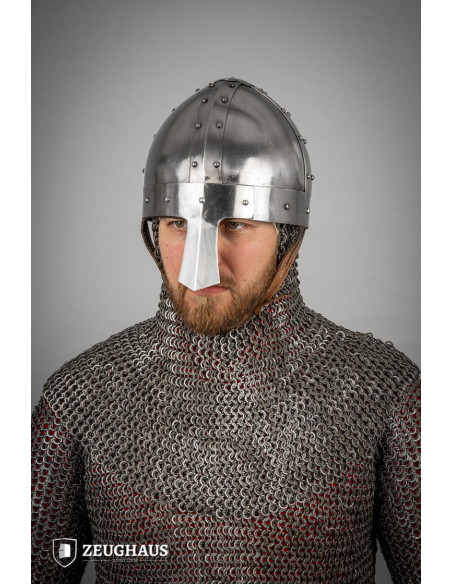 Casque Viking Spangenhelm, acier poli...