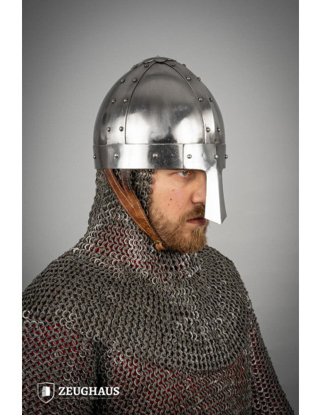 Casque Viking Spangenhelm, acier poli...
