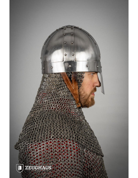 Casque Viking Spangenhelm, acier poli...
