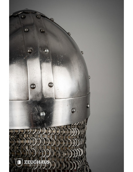 Casque Viking Spangenhelm, acier poli...