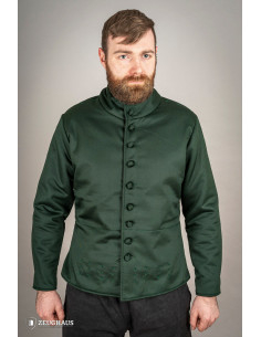 Pourpoint médiéval en coton modèle Arming, vert