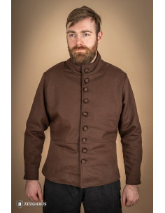 Pourpoint médiéval en coton modèle Arming, marron