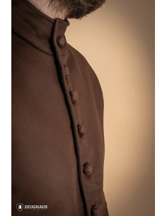 Pourpoint médiéval en coton modèle Arming, marron 2