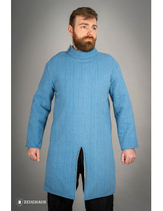 Gambison d'infanterie médiévale en coton, bleu
