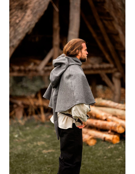 Laine médiévale Gugel modèle Paul, gris