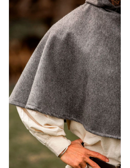 Laine médiévale Gugel modèle Paul, gris