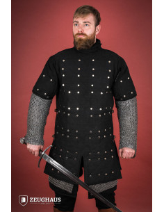 Brigantin médiéval en acier doux, couleur noire