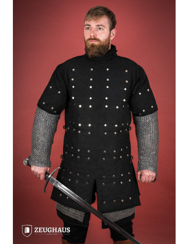 Brigantin médiéval en acier doux, couleur noire