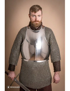 Cuirasse de mercenaire médiévale en acier poli (1,6 mm.)