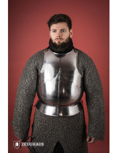 Cuirasse médiévale du XVe siècle. acier poli (1,6 mm.)