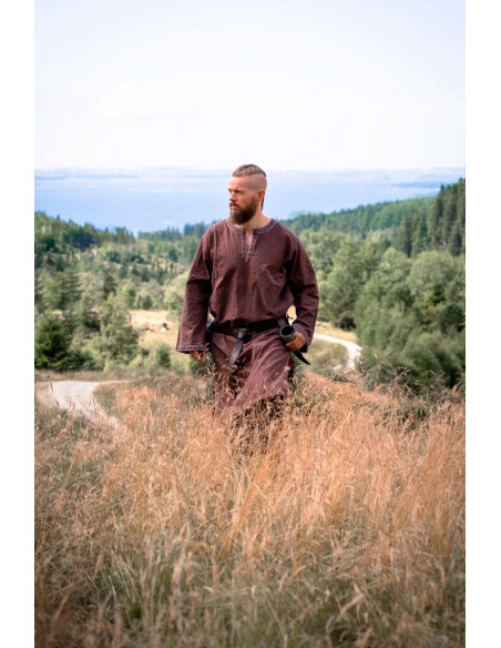 Tunique médiévale Halvor, marron foncé