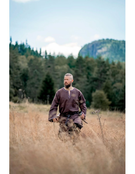 Tunique médiévale Halvor, marron foncé