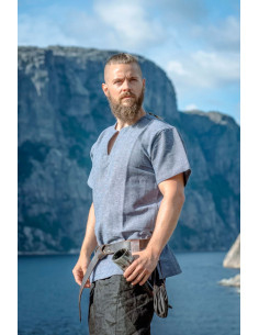 Tunique viking manche courte Edmund, bleu gris 2