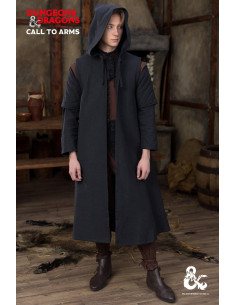 Manteau médiéval en coton modèle Ranger, noir