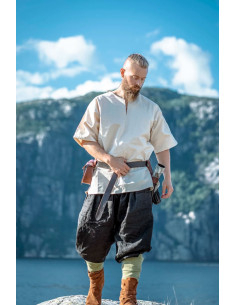 Tunique viking manches courtes Olaf, blanc naturel