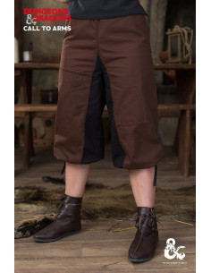 Pantalon médiéval barbare en coton, couleur marron-noir