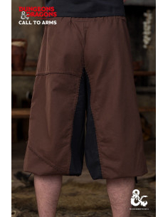 Pantalon médiéval barbare en coton, couleur marron-noir 2