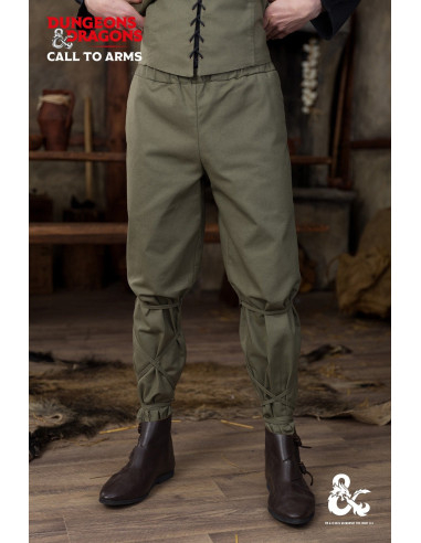 Pantalon médiéval en coton modèle Ranger, vert