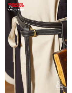 Ceinture médiévale en cuir double, couleur noire 2