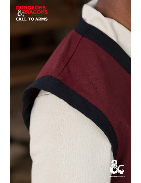 Gilet de moine médiéval, bordeaux-noir