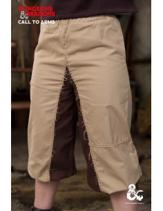 Pantalon médiéval barbare en coton, couleur beige-marron