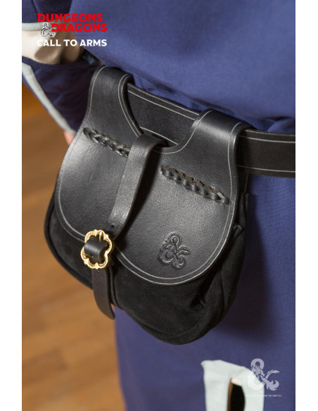 Sac en cuir médiéval modèle Rein, noir