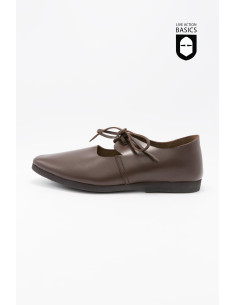 Chaussures médiévales en cuir pour femme, fermeture sur... 2